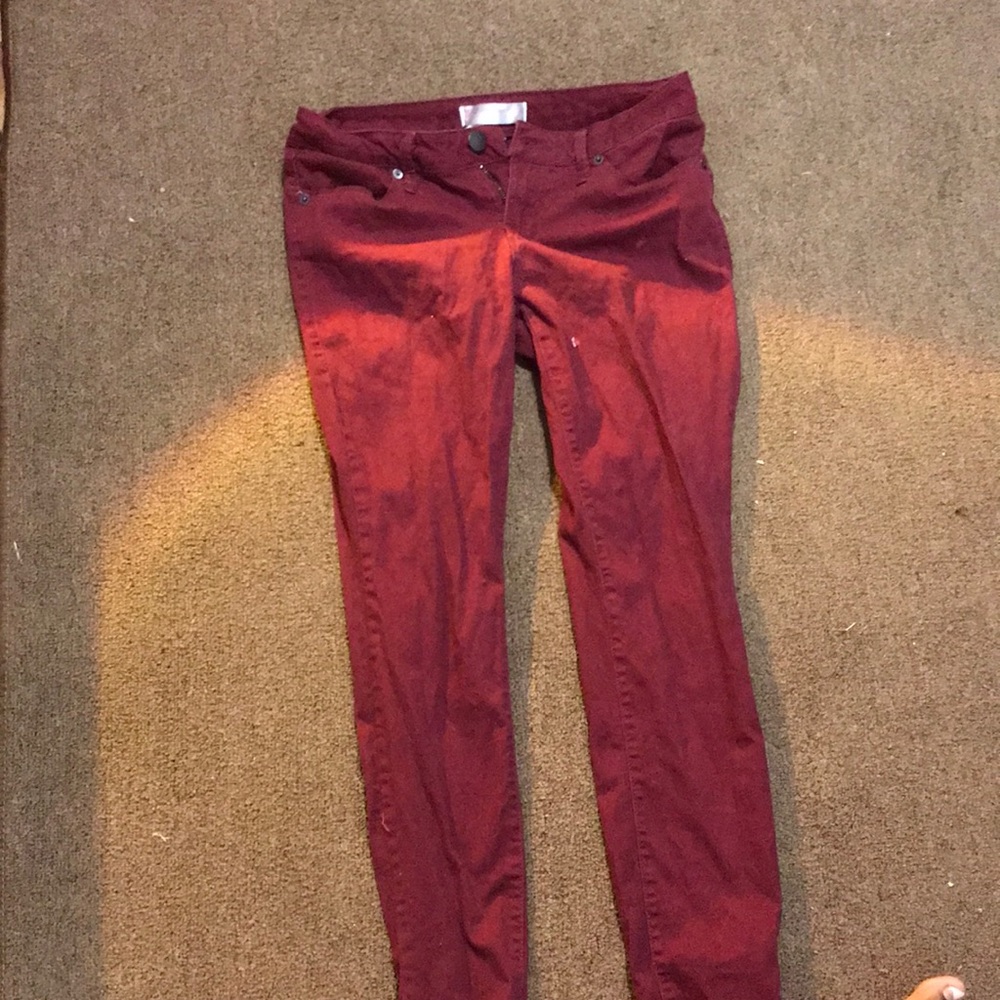 Red jeans pretty stretchy